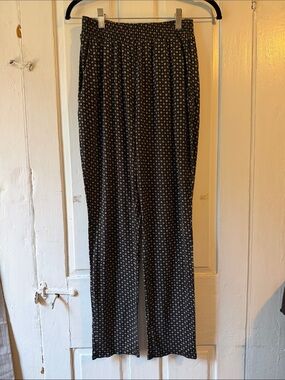H&M Black Elastic Waist Printed  Pants